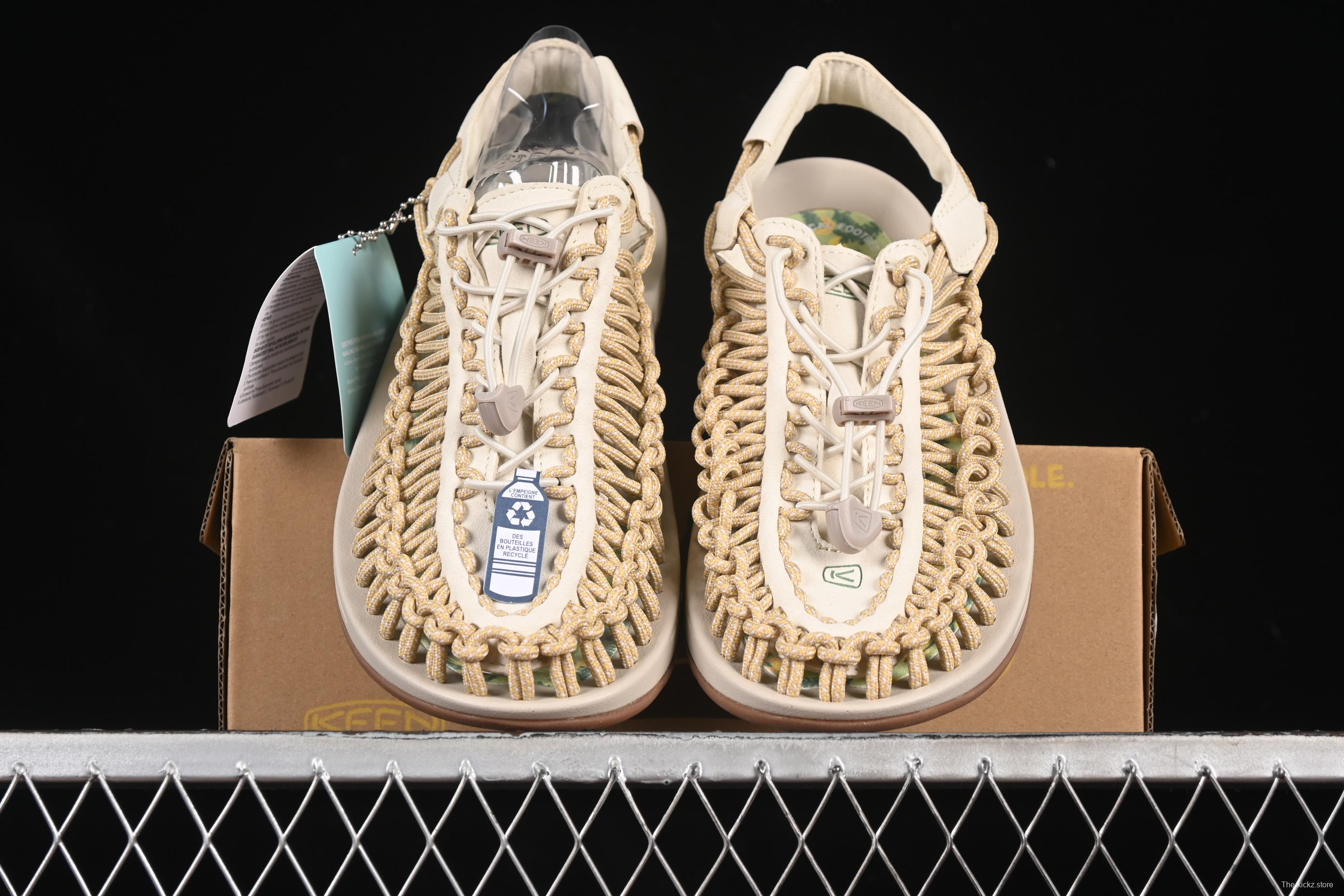 Keen Uneek Flat-M Woven Elastic Strap Casual Outdoor Water Sandals for Hiking and Wading - 1025169 MIMOSA