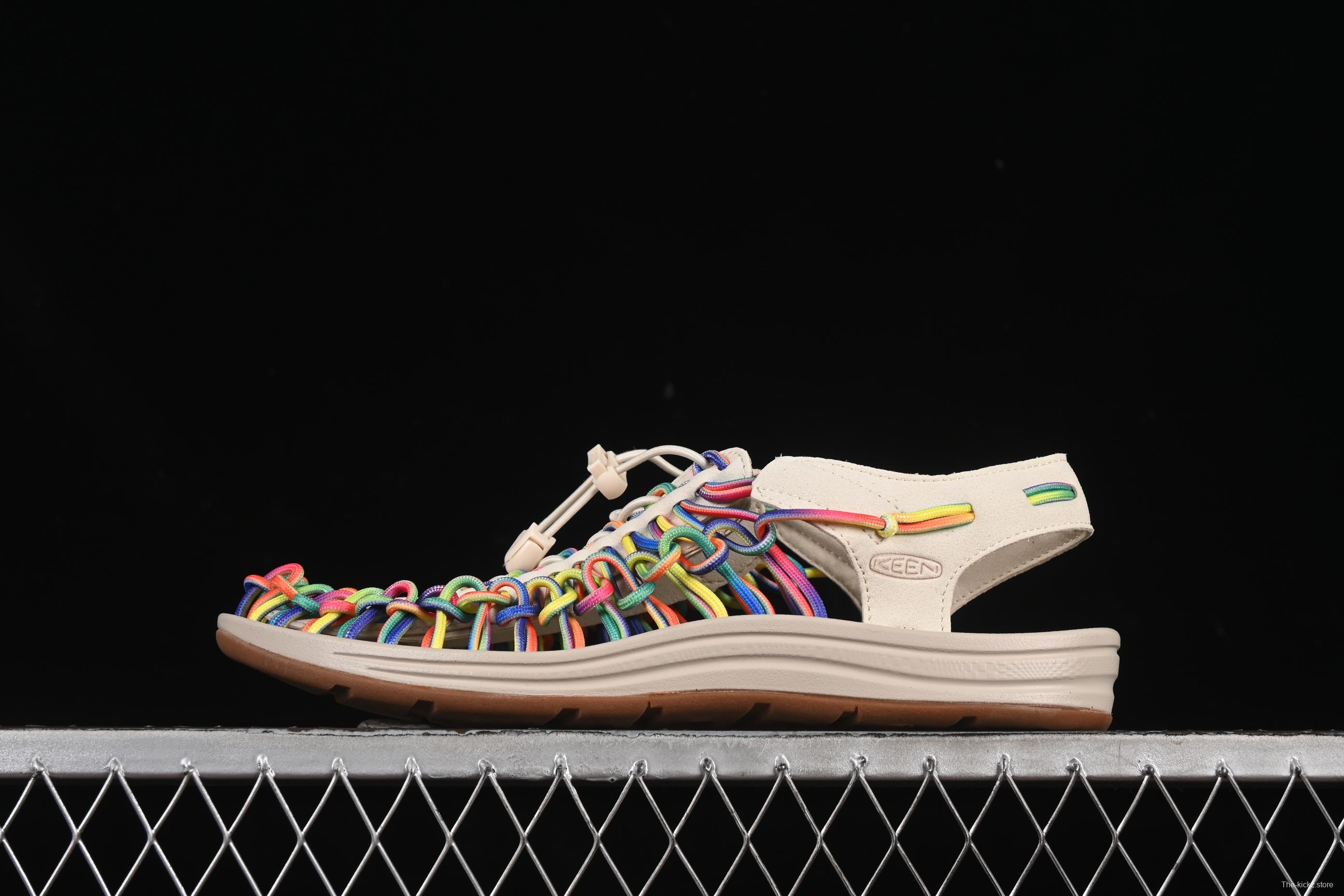 Keen Uneek Flat-M Woven Elastic Strap Camouflage Outdoor Sandals for Hiking and Water Sports - 1025169 CAMOUFLAGE