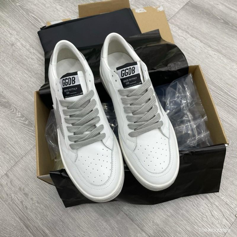2024 Unisex GGDB White Silver Leather Sneakers MJ00260