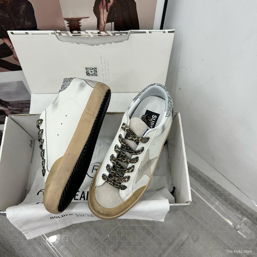 2025 Women GGDB White Grey Leather Sneakers