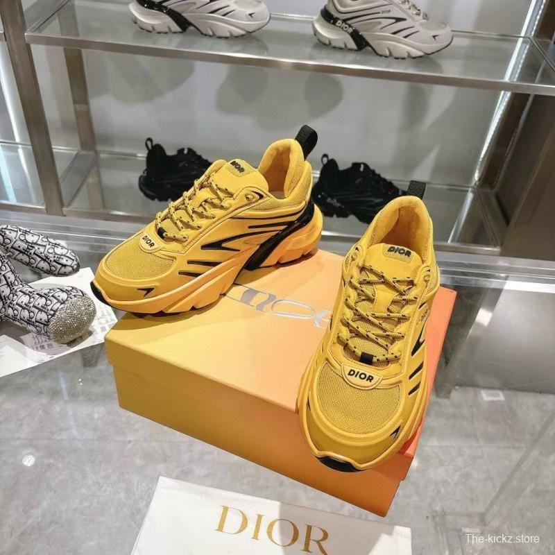 2024 Unisex Dior Yellow Mesh Sneaker MJ00360