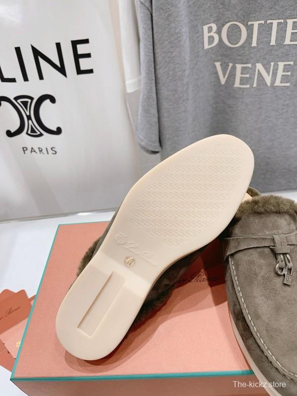 2024 Unisex LP Taupe Suede Shearling Loafers MJ00300(Women)/MJ00300(Men)