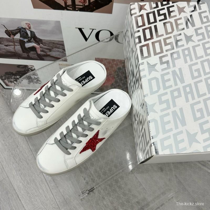 2025 Women GGDB White Red Leather Sneakers