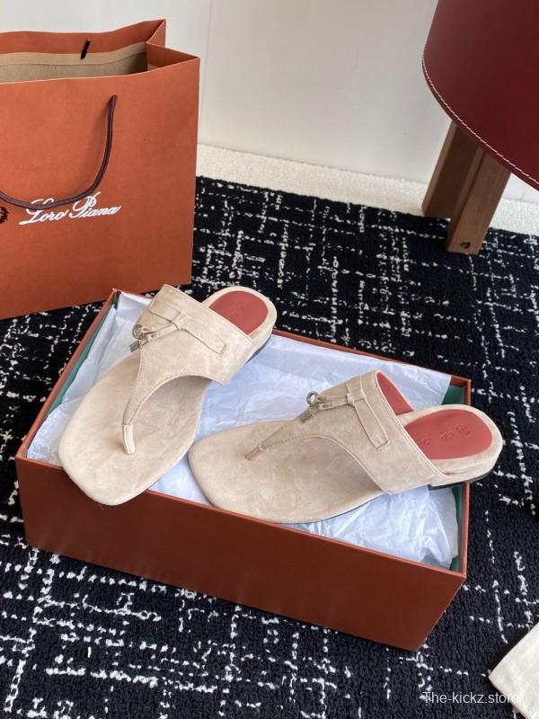 2025 Women Le Parmentier Beige Suede Slippers KFY00280