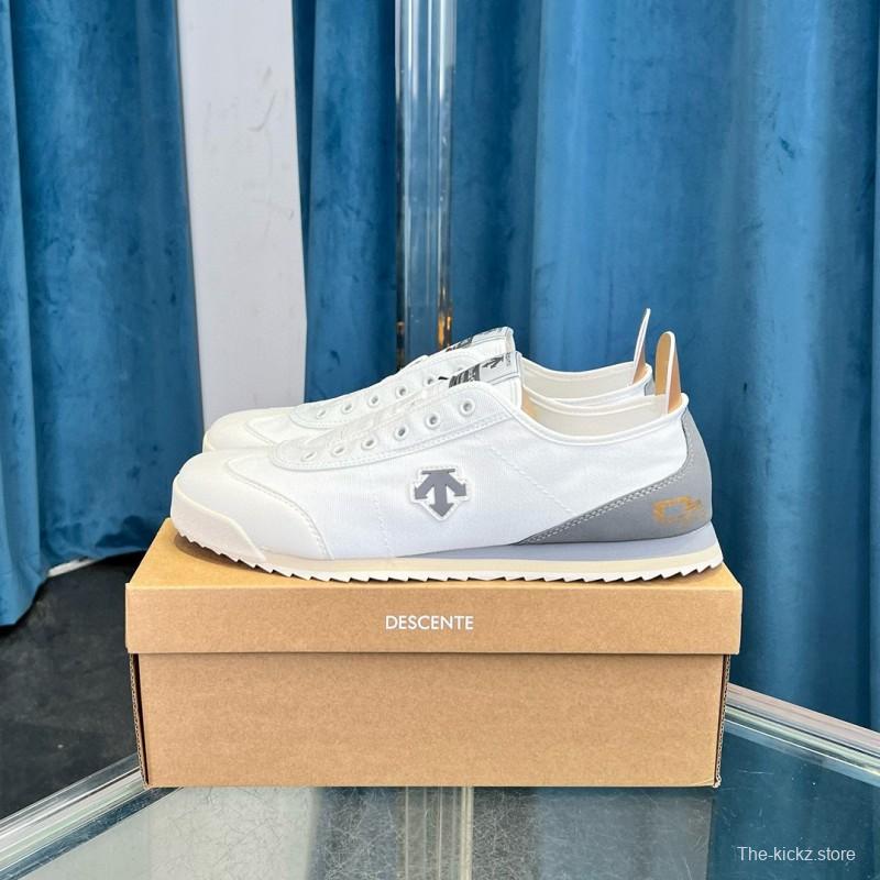 2024 Unisex Descente White Grey Canvas Plimsolls MJ00280