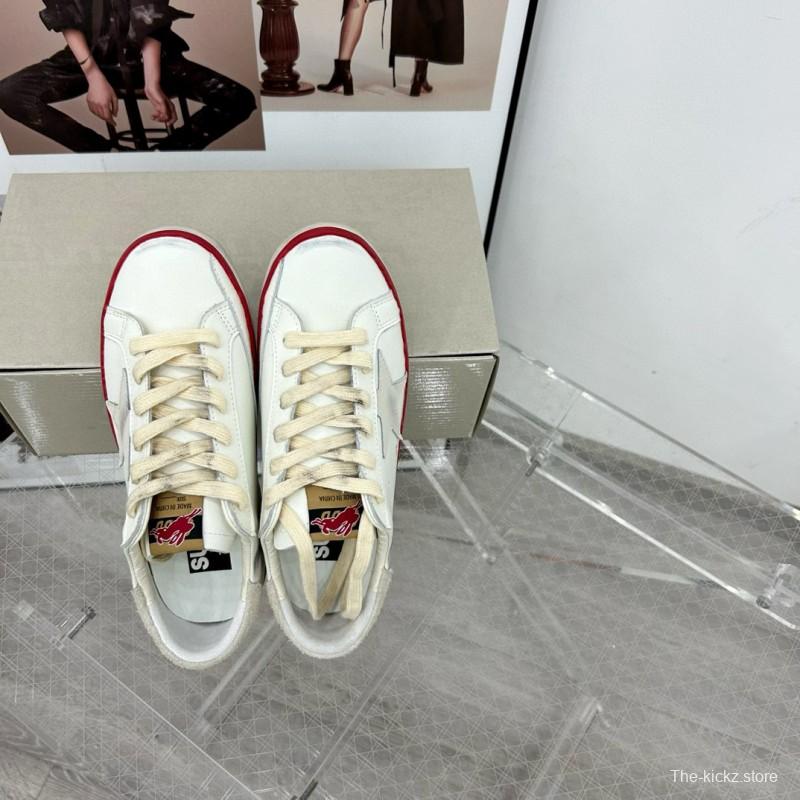 2025 Unisex GGDB White Red Original Leather Sneakers