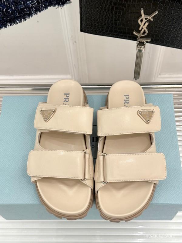 2025 Slippers Prada Beige Lambskin Slippers