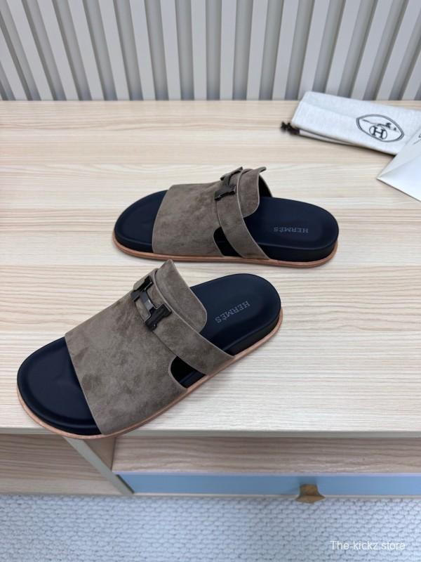 2025 Slippers Hermès Brown Suede Slippers