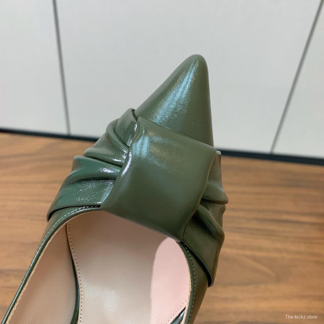 2025 Women Gianvito Rossi Green Patent Leather Pumps KFY00300