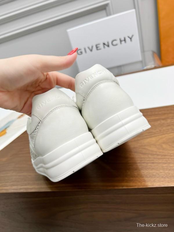 2024 Unisex Givenchy White Silk Calf Leather Patent Leather Sneakers MJ00380