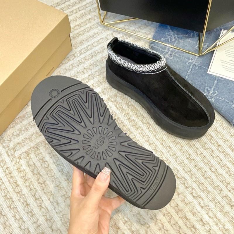 2024 Women UGG Black Suede Platform Slippers MJ00230