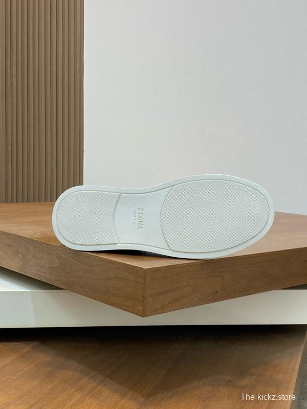 2024 Men Ermenegildo Zegna Blue Calfskin Pelletessuta Sneakers MJ00280