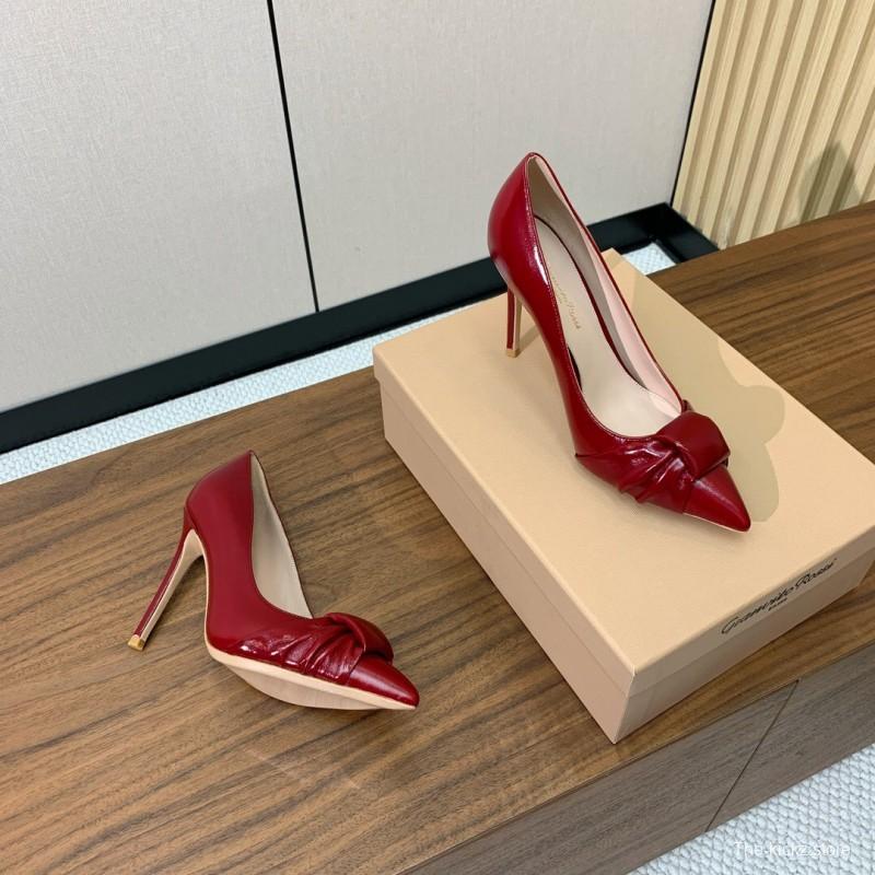 2025 Women Gianvito Rossi Red Calf Leather Pumps KFY00300