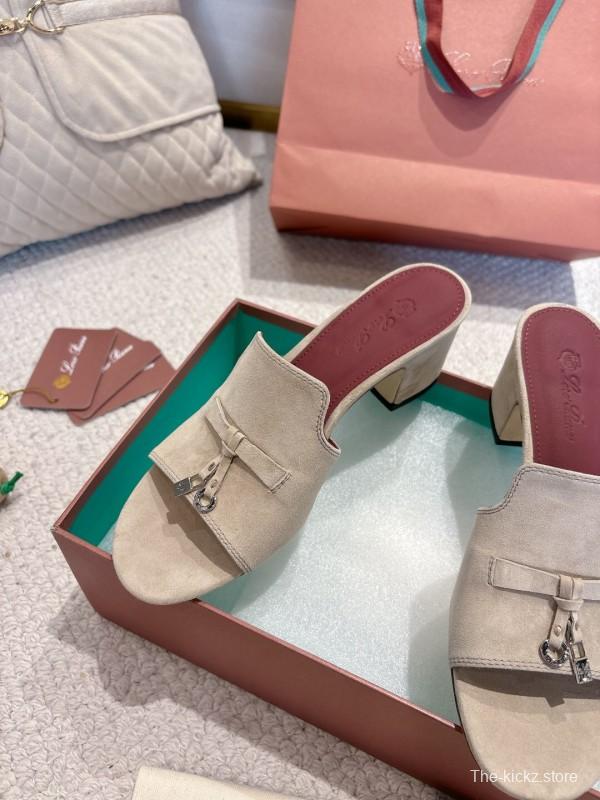 2025 Women LP Beige Suede Heels LY00390