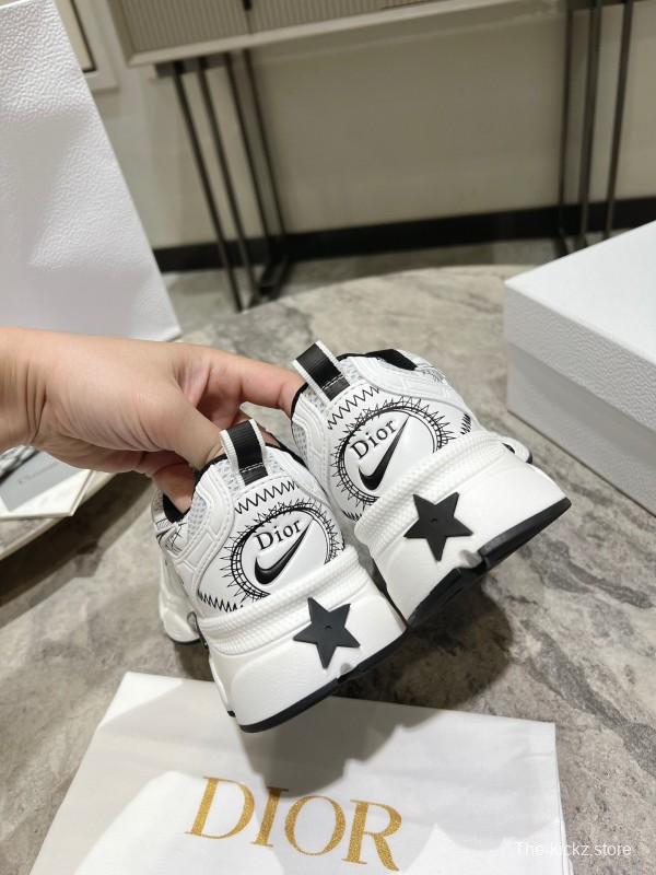 2025 Women Dior White Black Mesh Leather Sneakers KFY00370