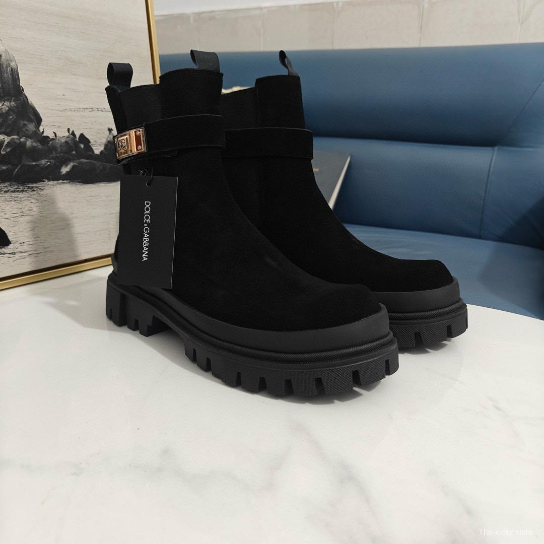 2024 Women Dolce & Gabbana Black Suede Boots MJ00390