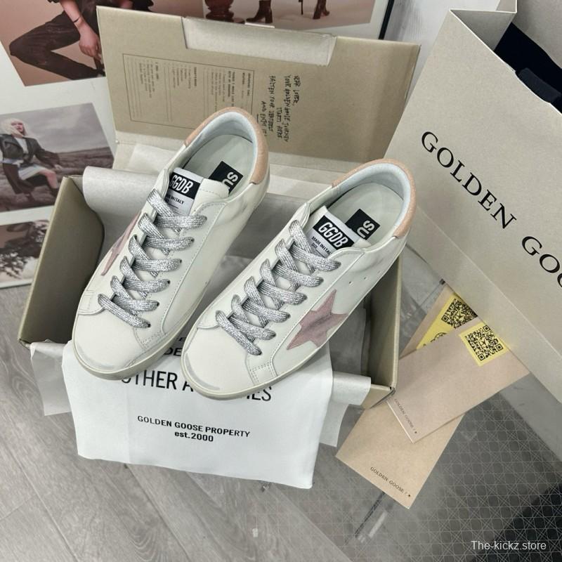 2025 Unisex GGDB White Pink Leather Sneakers