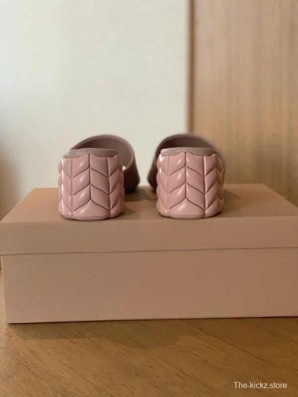 2025 Women Gianvito Rossi Beige Leather Slippers KFY00260