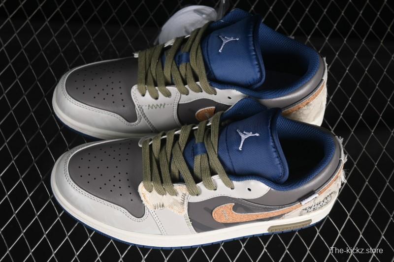 Nike Air Jordan 1 Low Retro Basketball Shoes Panda Mischief Pioneer Knight Brown Grey - 553558-414