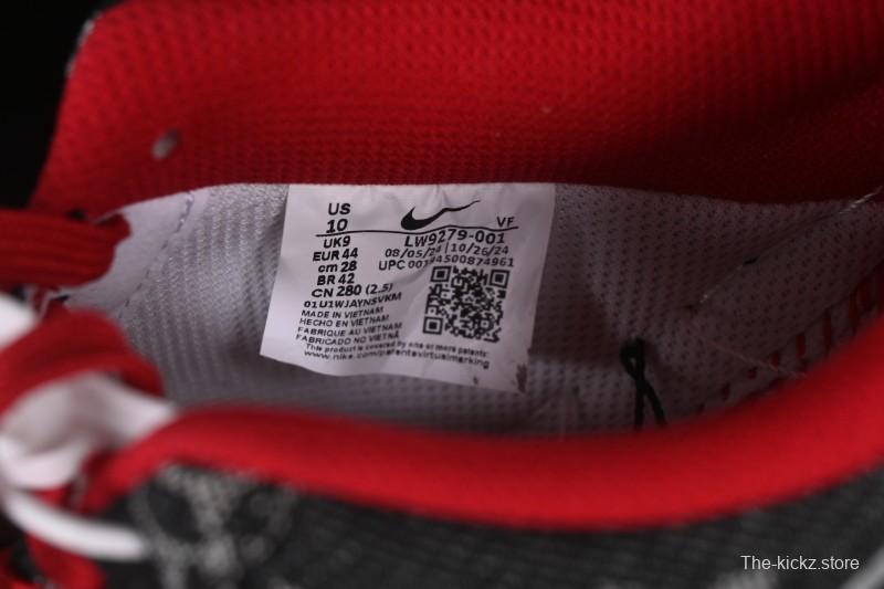 Nike Air Force 1 '07 Low LV Collaboration Black Denim Red Swoosh Casual Sneakers - LW9279-001