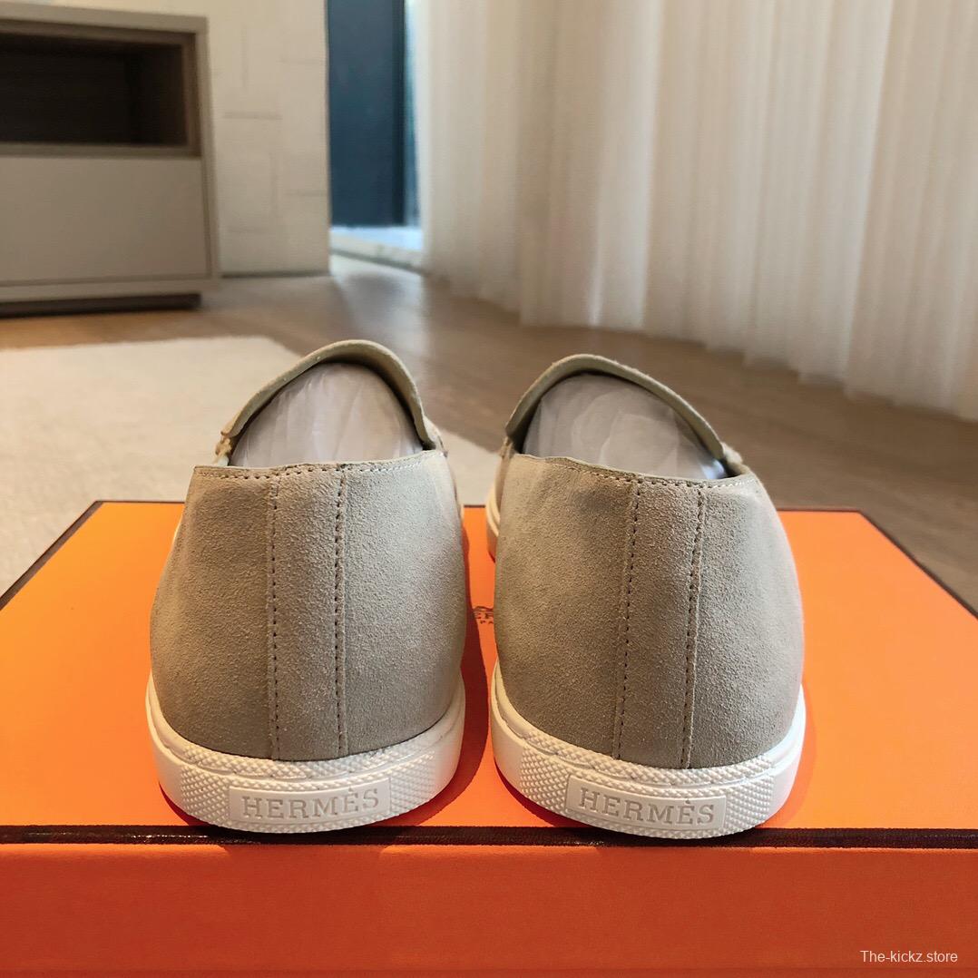 2025 Men Hermès Beige Suede Loafers AS00380