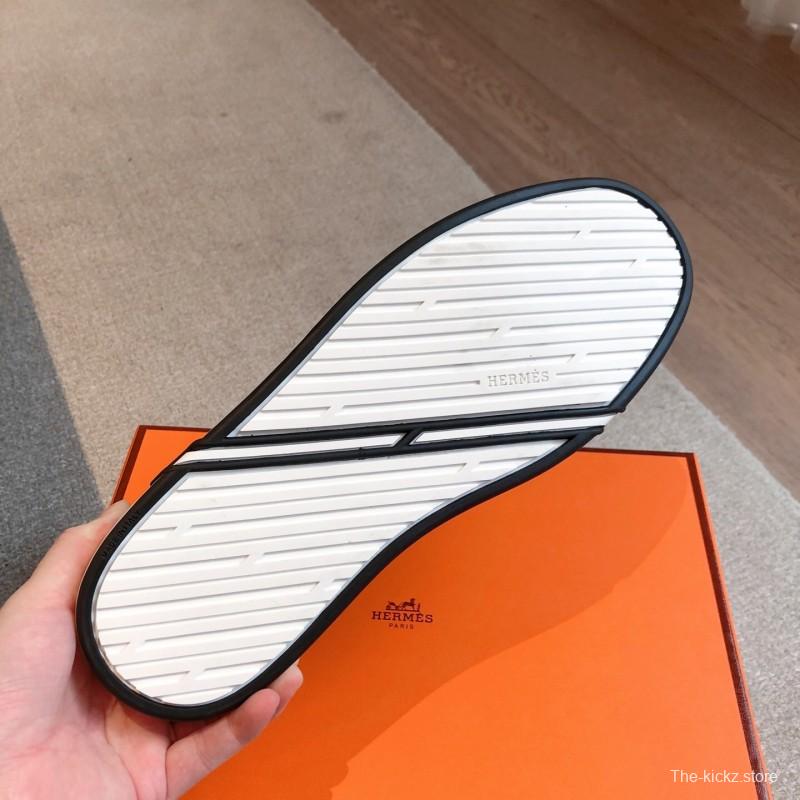 2025 Men Hermes Gray Leather Sneakers Casual AS00380