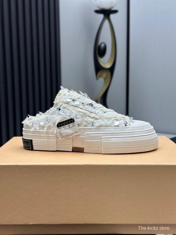 2025 Unisex XVESSEL White Canvas Plimsolls Vulcanized AS00260