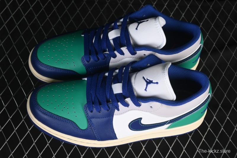 Nike Air Jordan 1 Low AJ1 Blue Green Colorway Low-Top Casual Skate Shoes - 553558-147
