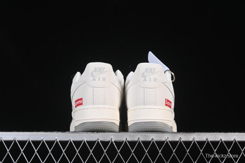 Nike Air Force 1 '07 Low Supreme Collaboration Beige Grey Crystal Sole Casual Sneakers - XX3168-178