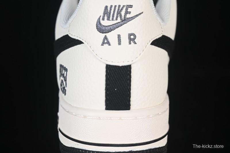 Nike Air Force 1 '07 Low Gucci Collaboration Off-White Black Canvas Hook Low-Top Casual Sneakers - XD2588-605