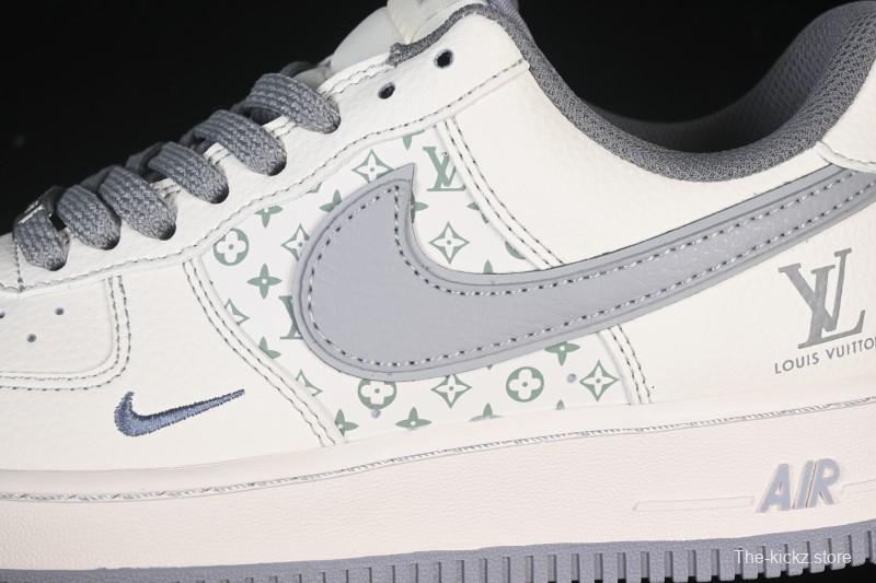 Nike Air Force 1 '07 Low LV Collaboration Printed Beige Swoosh Casual Low-Top Sneakers - HH7518-079