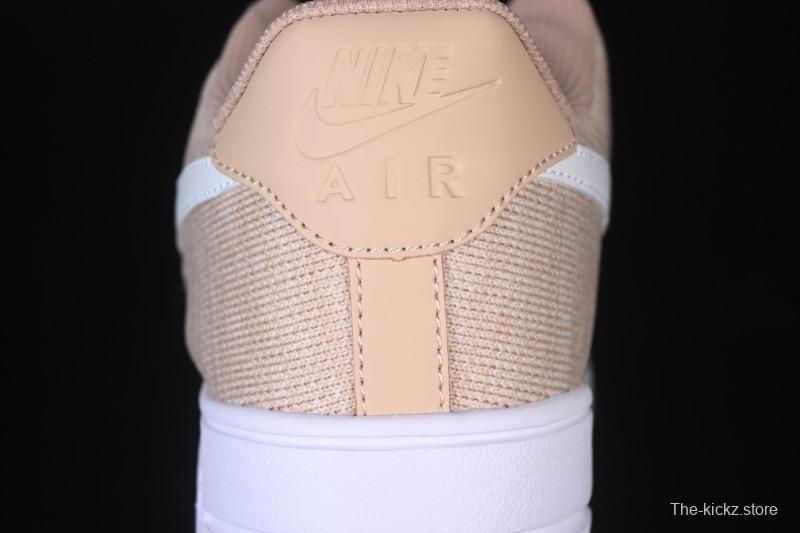 Nike Air Force 1'07 Low Knit Khaki Casual Sneakers - CI0051-200
