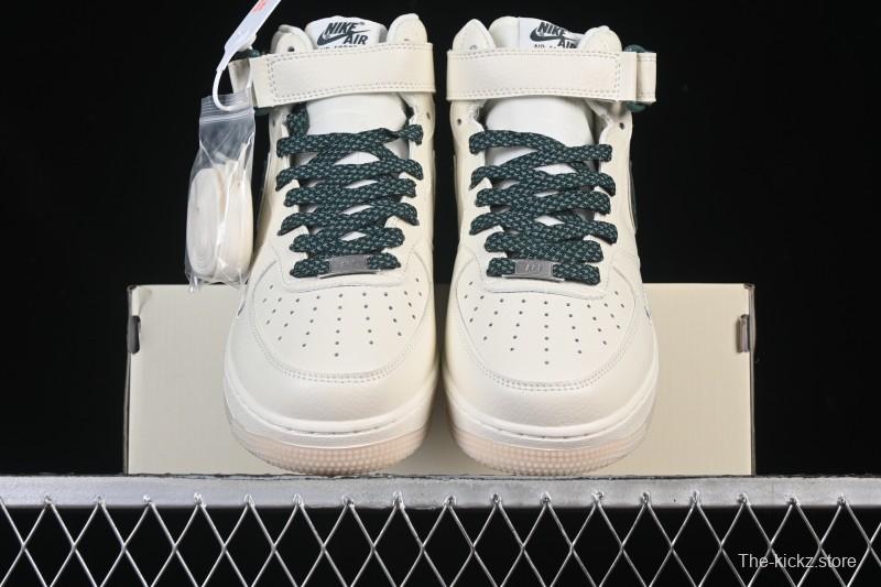 Nike Air Force 1'07 Mid Casual Shoes with Reflective Design and Full-Length Air Cushion - XL0236-235