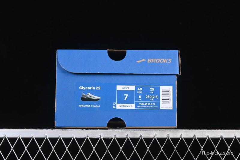 Brooks Glycerin 22 Cushioned Marathon Nitrogen Running Shoes - 1104451D078
