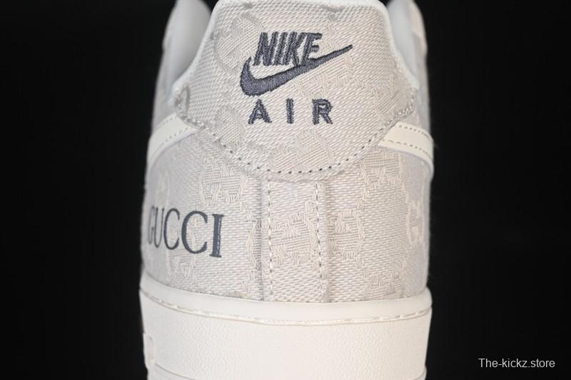Nike Air Force 1 '07 Low Gucci Collaboration Smoke Grey Gum Low-Top Casual Sneakers - DK0188-084