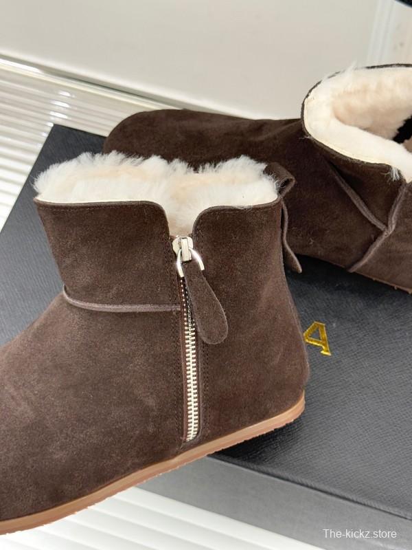 ALAIA Minimalist Side Zipper Retro Snow Boots - KFY00320