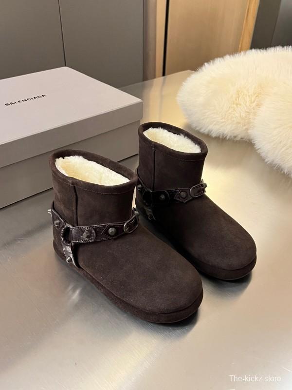Balenciaga Fall Winter New Buckle Studded Snow Boots - LY00300