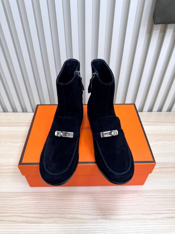 Hermes Kelly Buckle Ankle Boots - LY00390