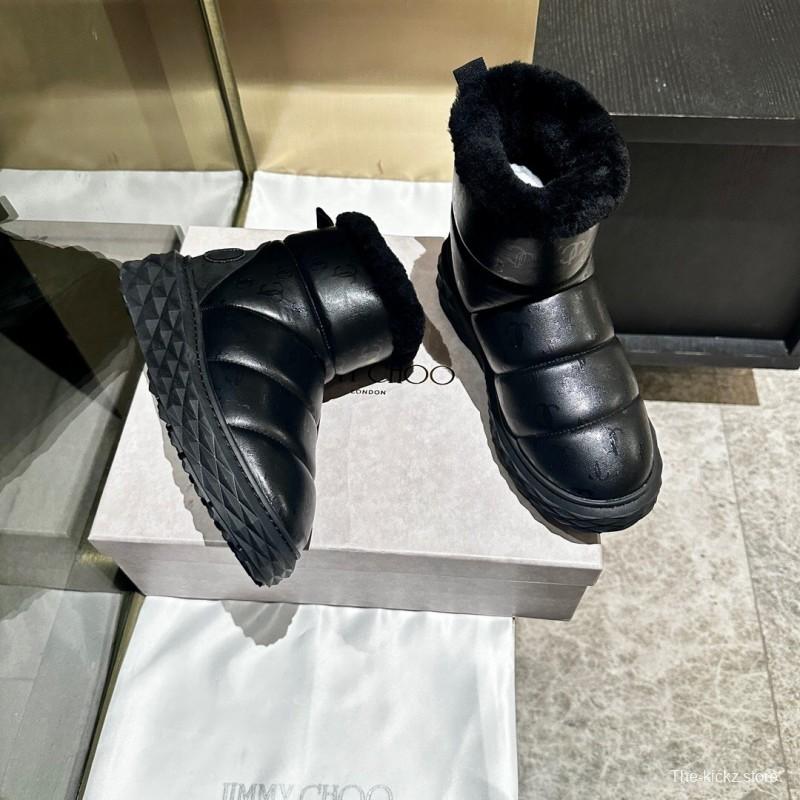 JIMMY CHOO 2025 SS Casual White Sneakers with Genuine Wool Snow Boots - LY00340