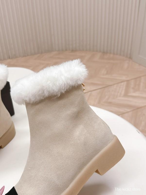 Chanel 2025/SS New Fur Snow Boots with Thick Sole - KFY00350