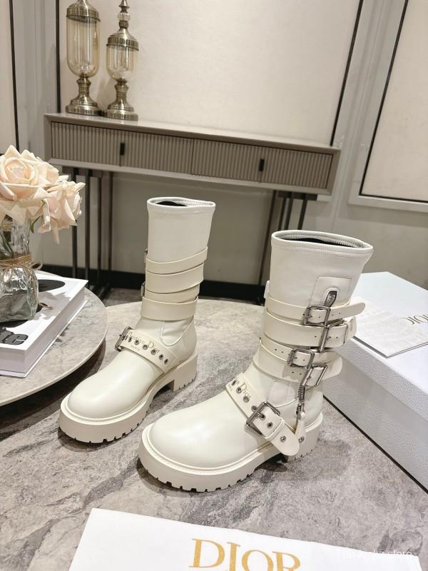 Dior Punk Style Strap Ankle Boots - KFY00470
