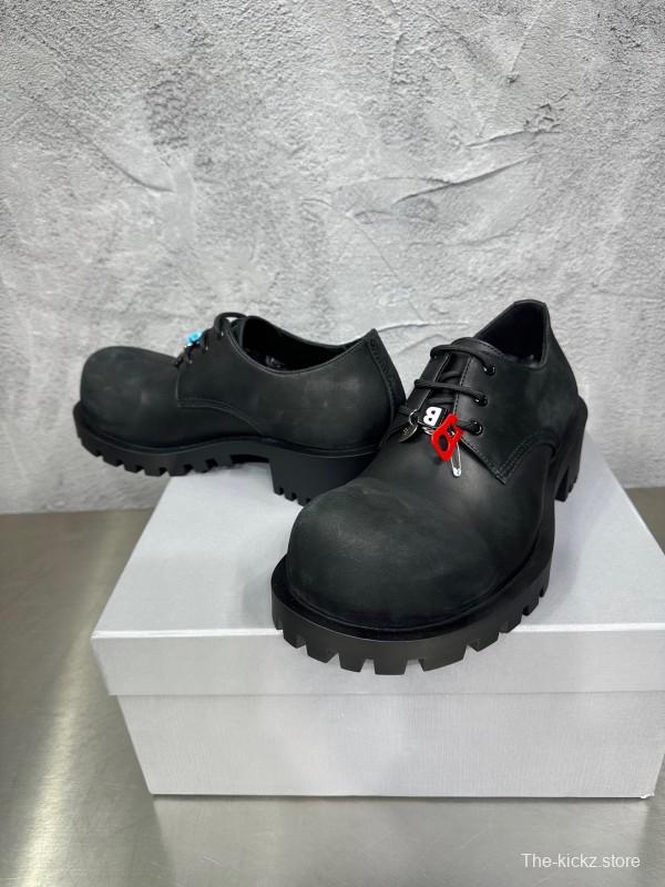 Adidas Derby Shoe, Slightly Asymmetrical Round Toe Lace-Up, Imported Cowhide Leather - AS00460