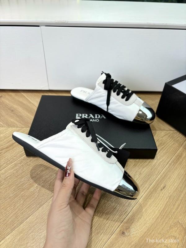 Prada Metal Toe Thin Sole Trainer Casual Shoes - LY00270