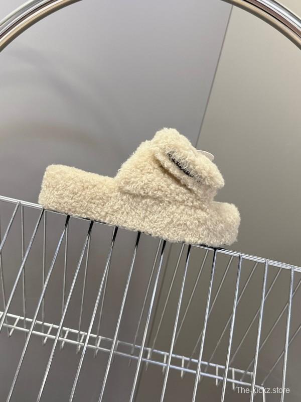 Balenciaga 2025 SS Couple Edition Coca-Cola Fur Slides - KFY00230