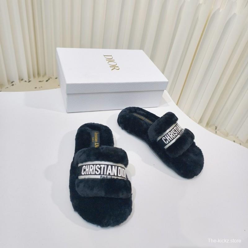 Dior Metal Buckle Wool Slippers Series - 2025SS