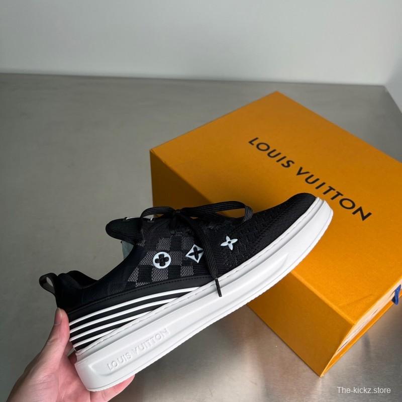 Louis Vuitton Beverly Hills Monogram Knit Sneakers with Imported IP Foam Sole - YC