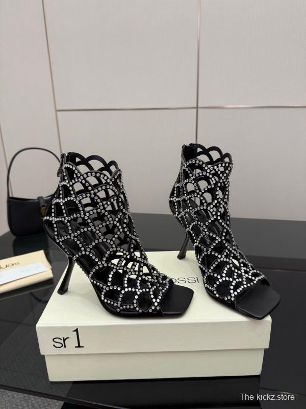 Sergio Rossi Mermaid Sandals 2025 SS Collection Fishnet High Heels - KFY00470